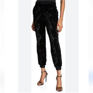 Alice + Olivia Black/Bronze Slouchy Crushed Velvet Pete Pants